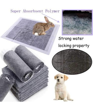 kathson Rabbit Pee Pads 50PCS - Disposable Cage Liners with Black Carbon Odor Control for Small Animals - Quick-Dry Surface for Bunny, Guinea Pig, Kitten, Hedgehog Training - Buy Online on GoSupps.com