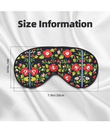 Ukrainian Embroidery Rose Print Sleep Mask | Unisex Double-Sided Eye Mask for Sound Sleep & Skin Care - Buy Online on GoSupps.com
