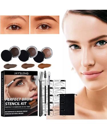 2 Brow Pomade - Makeup Brow Stamp Set of 6 Long-Lasting Waterproof & Smudge-Proof Include Brow Stencil Sponge Applicator Dual Angled Brow Brush Brow Shaper for Women Pochy 2 Pcs a - Buy Online on GoSupps.com