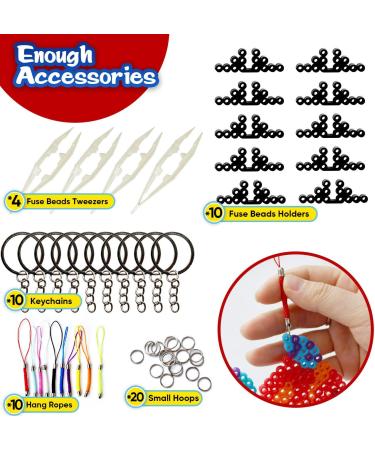 20 PCS Clear Plastic Fuse Beads Boards with Cards, Tweezers, Ropes, Keychains & Accessories for Kids DIY Craft Beads - Buy Online on GoSupps.com