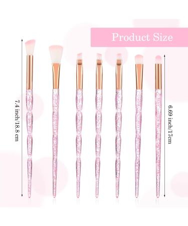 WLLHYF 7Pcs Crystal Handle Makeup Brush Set | Professional Cosmetic Brushes for Foundation Powder Eyeshadows & Blush | Colorful Beauty Tools for Flawless Makeup - Buy Online on GoSupps.com