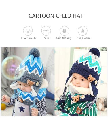 DORRISO Cute Kids Caps Scarf Set - Knitted Warm Beanies Hat for Newborn Girls Boys - Buy Online on GoSupps.com