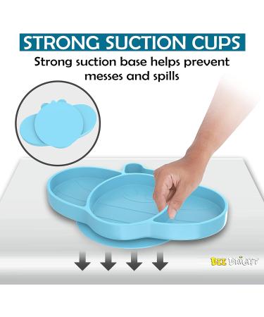 Bee Bright Baby Suction Plate - Non Slip Silicone Weaning Plate for Toddlers - Turquoise | Dishwasher Safe & Mess-Free Feeding Plate - Buy Online on GoSupps.com