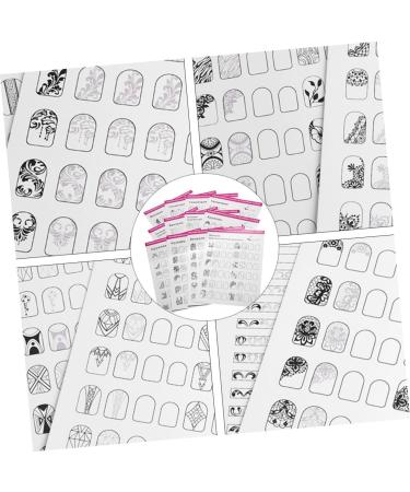 FRCOLOR 24 Sheets Coloring Exercise Book Nail Art Practice Book Manicure Training Book Nail Salon Tool Para U as Cards for Manicure Training Album Paper White Pattern 21x15cm White - Buy Online on GoSupps.com