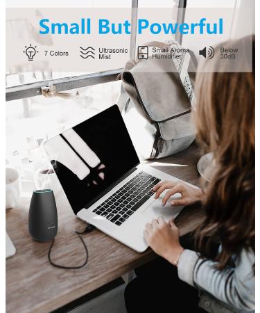 SOICARE Car Diffuser 2nd Gen | Portable Essential Oil Scent Humidifier USB Mini Aromatherapy for Travel/Office/Home - Elegant Black - Buy Online on GoSupps.com