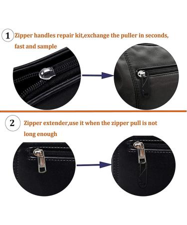 Qazuwa 20 Pack Metal Zipper Pull Tabs Black & Silver Zip Pull Tags for Luggage Bags Jackets & More | International Shipping Available - Buy Online on GoSupps.com
