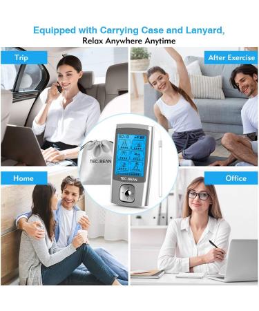 TEC.BEAN 24 Modes TENS Unit Muscle Stimulator + 8 Electrode Pads | Rechargeable Electric Pulse Massager for Pain Relief Therapy - Buy Online on GoSupps.com