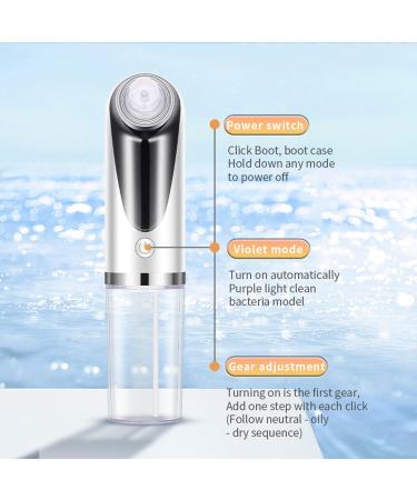 2024 Upgraded - Blackhead Remover Pore Cleaner - Wireless Blackhead Extractor Tool with 3 Adjustable Modes of Inhalation Comfort Level Dual Storage Space USB-C Rechargeable Suitable for Women/Men White - Buy Online on GoSupps.com