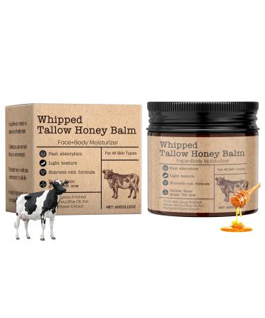 Beef Tallow Cr me bio 60 g de suif de b uf soin de la peau miel naturel et baume tallow graisse de b uf cr me hydratante profonde portable cr me grasse de b uf pour le visage et le corps (1