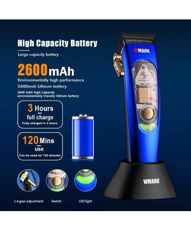 Professional Cordless Hair Clippers for Men | Rechargeable T-Blade Clippers Fade & Beard Trimmer - Blue Suit - Buy Online on GoSupps.com