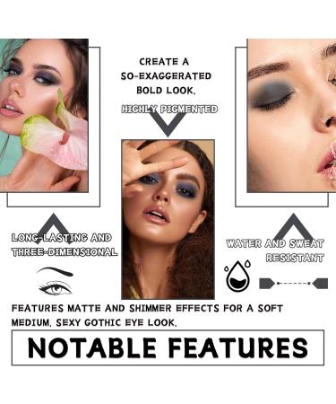 Blue Eyeshadow Palette 4 Colors Matte Glitter Eyeshadow Makeup Palette with Brushes Waterproof Long Lasting Pigmented Gray Silver Eye Shadow Palette Goth Halloween Daily Makeup Pallet - Buy Online on GoSupps.com