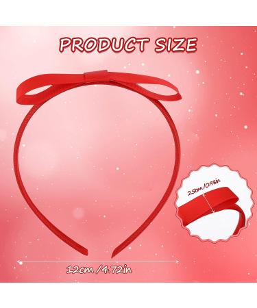 Pafuwei 2 Piece Red Hair Bow Headband - Handmade Soft Cloth Ribbon Headband for Girls and Women - Ideal for Birthday, Halloween, Parties - Daily Hair Accessory - Buy Online on GoSupps.com