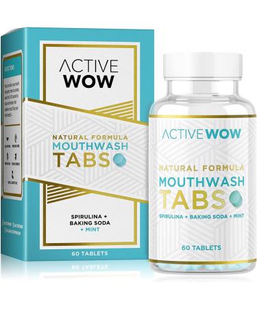 Mint & Spirulina Mouthwash Tabs with Baking Soda - Fluoride-Free, Vegan, Alcohol-Free, Sugar-Free - Chewable Breath Freshening Tablets (1 Pack) - Buy Online on GoSupps.com