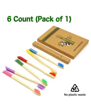 Virgin Forest Bamboo Toothbrushes - Pack of 6 | Natural Eco-Friendly Biodegradable Charcoal Toothbrushes - Buy Online on GoSupps.com