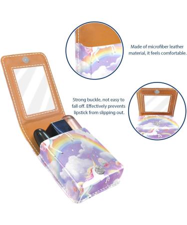 Travel Lipstick Organizer Case | Portable Makeup Bag with Mirror | Cloud Rainbow & Unicorn Design | Shop Internationally - Buy Online on GoSupps.com