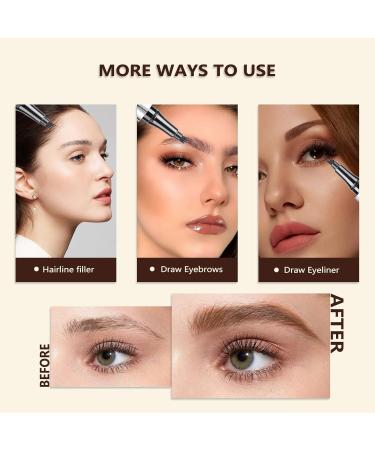 Magic Waterproof Eyebrow Pencil Natural Makeup Fine Lines Microblading Eyebrow Pen 3D Waterproof Microblading Eyebrow Pen 4 Tips Tattoo Pen - Buy Online on GoSupps.com