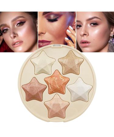 Highlighter Powder - Pentagram Anti-Smudge Highlighter Palette - Women's Beauty Products Cosmetics for Home, Work, Gatherings, Shopping, Dating, Puchen