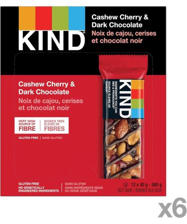 KIND Fruit & Nut Bars Dark Chocolate Cherry Cashew + Antioxidants Gluten Free 72 Count Cherry Cashew & Dark Chocolate - Buy Online on GoSupps.com
