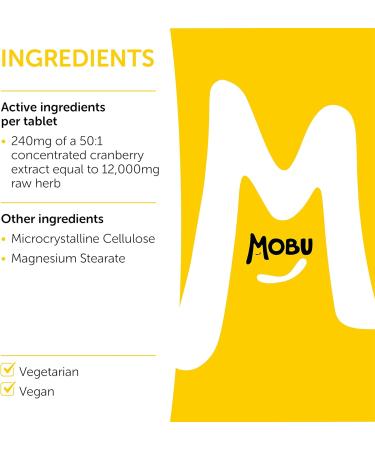 Cranberry 12,000mg Tablets - High Strength UTI Support for Healthy Bladder & Urinary Function - Vegan UK Made - GMP Approved | MOBU - Buy Online on GoSupps.com