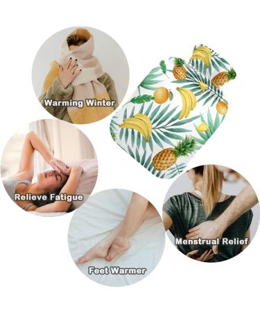 Naanle Palm Leaf Banana Pineapple Bottle | 1L Transparent Hot Water Bottle for Pain Relief & Therapy | Ideal for Bed Hand & Feet Warmth - Buy Online on GoSupps.com