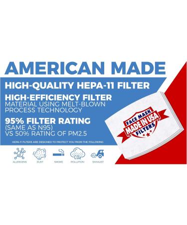 USA Made HEPA H-11 Face Mask Filter - Superior to PM2.5 - Pack of 50 - Buy Online on GoSupps.com