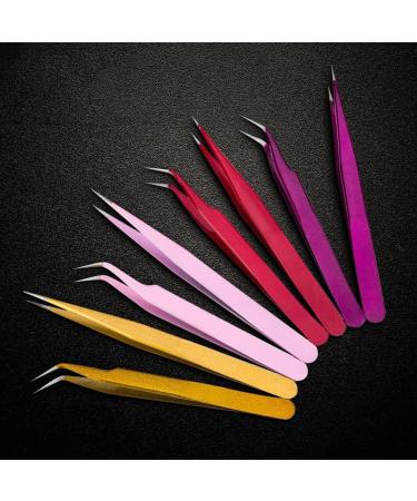 Precision Tweezers Set - Stainless Steel Eyebrow & Eyelash Extension Tools | Ultimate Makeup Kit for Precision Grooming - Buy Online on GoSupps.com