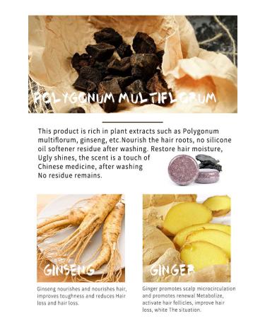 Polygonum Multiflorum 2pcs Hair Darkening Shampoo Bar | Hair Regrowth & Loss Treatment | Solid Shampoo Bar for Men & Women - Buy Online on GoSupps.com