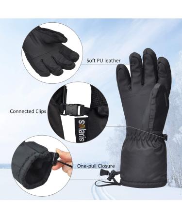 Waterproof Ski Gloves with Half Ski Mask - 3M Thinsulate, Warm & Cozy - Black/Grey Large - Buy Online on GoSupps.com
