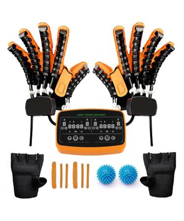 Upgraded Rehabilitation Robot Gloves Two Hands Can Exercise At The Same Time for Arthritis Stroke Hemiplegia Cerebral Palsy Hand Paralysis Patients Physiotherapy Device(Size:XL Color:Orange) X-Large Orange