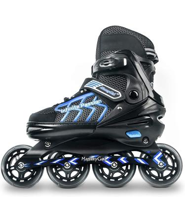 MammyGol Adjustable Inline Skates for Adults and Teen, Safe and Durable Roller Skates with Giant Wheels,High Performance Skates for Girls and Boys,Men and Women Blue X-Large(8-11US)