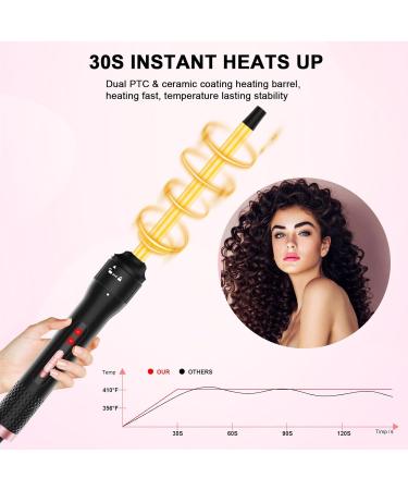 Professional 1/2 Inch Curling Iron - Tiny Curling Wand for Short & Long Hair | Small Ceramic Barrel 2 Temp Settings Includes Heat Protective Glove & Clips - Buy Online on GoSupps.com