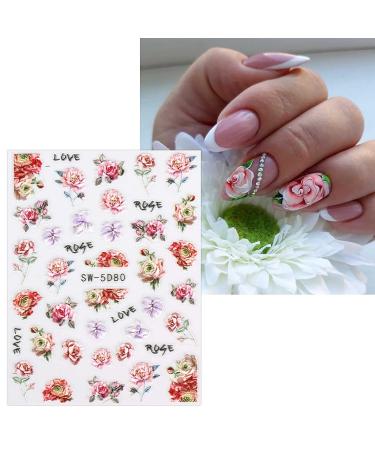 JMEOWIO 3D Spring Flower Nail Art Stickers - 5 Sheets - Buy Online on GoSupps.com