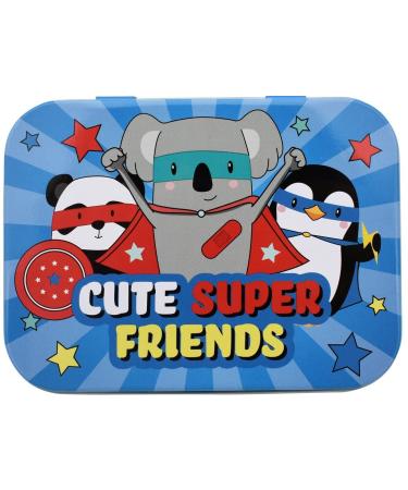 Super Friends children's plaster licensed product - metal box - 24 plaster - nice design plaster storage box for children - suitable for backpack - handbag super friends 1 piece