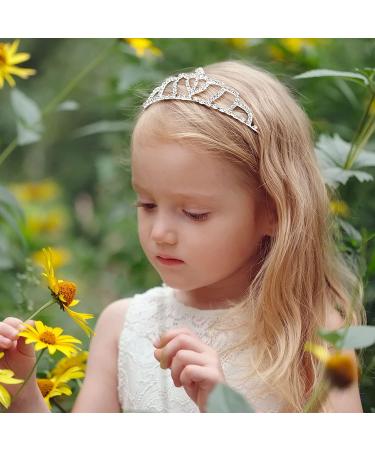 Silver Rhinestone Crystal Princess Tiara Crown - 16 Pieces for Girls Birthday, Prom, Wedding | Kids Headband for Party Pageant - Buy Online on GoSupps.com