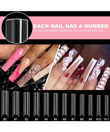 Ranrose 100PCS Extra Long 2XL C Curve Nail Tips - Clear Half Cover False Nails with Box - Buy Online on GoSupps.com