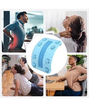 Durable Back Extensor & Lumbar Traction Device - Adjustable 56 Massage Points for Comfortable Stretching - Ideal for Men - Blue - Buy Online on GoSupps.com