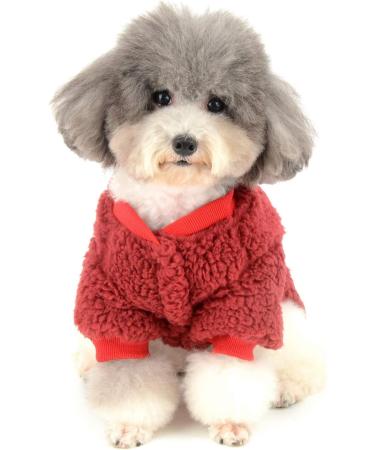 Zunea Red Winter Coat for Small Dogs | Fleece Warm Dog Sweater & Jacket for Chihuahua Cats & Puppies - XL Size (1 Pack) - Buy Online on GoSupps.com