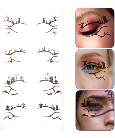 Hemoton 4 Pairs Halloween Eyeliner Stickers Eyeshadow Decor Halloween Makeup Tools Eyeliner Decals - Buy Online on GoSupps.com