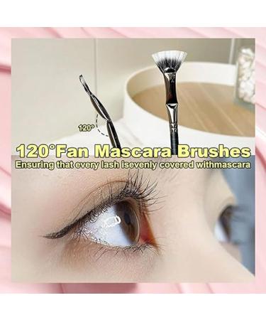 3 Folding Angle Scalloped Lash Brush Eyelash Comb Separator Fan-shaped Curved Eyelash Brush Without Clumps Bristles Lengthened Lashes Eyebrow Brush For Natural Lifted Effects - Buy Online on GoSupps.com