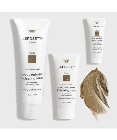 LEROSETT Spot Treatment & Clay Mask - Swedish Clay for Acne Prone Skin - Minimize Pores, Pimples, Blackheads, Detox & Blemishes - All-Natural, Vegan - 3 oz - Buy Online on GoSupps.com