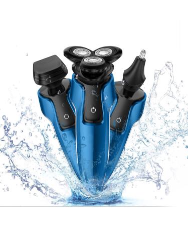 Electric Razor Men USB Quick Rechargeable Electric Shaver 3in 1 Wet & Dry Rotary Shavers with Nose Hair Trimmer and Beard Trimmer