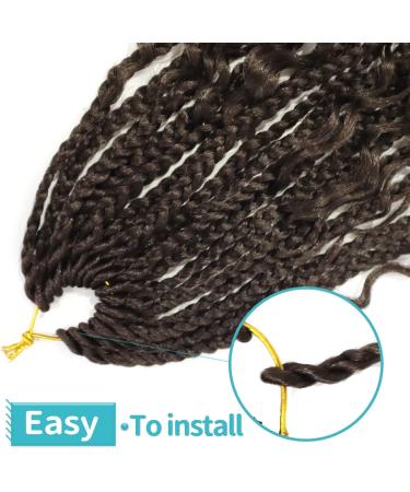 Ainimiu 22 Inch Goddess Box Braids Crochet Hair Bohomian Crochet Box Braids Curly Ends 8 Pack Crochet Braids Synthetic Braiding Hair Extension Black 22 Inch(Pack of 8) 4# - Buy Online on GoSupps.com