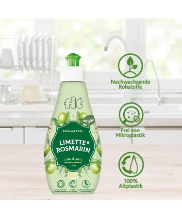 Fit Detergent Spice Edition 400ml - Vegan & Biodegradable Dishwashing Liquid with Lime & Rosemary - Eco-Friendly Cleaning - Buy Online on GoSupps.com