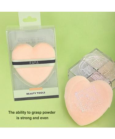 Beauty Puff | Heart Shaped Puff Powder for Make up - Reusable Face Makeup Tools Setting Powder Puff for Setting Contouring Under Eyes Corners - Buy Online on GoSupps.com