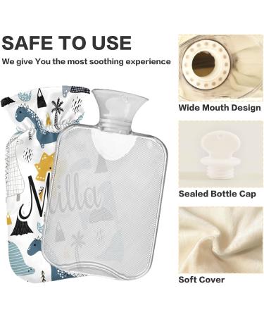 Cute Dinosaur Hot Water Bottle - 2L Large for Pain Relief & Hot/Cold Compress | Adorable Plush Cover - Buy Online on GoSupps.com