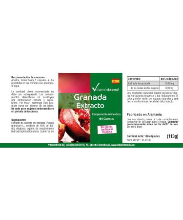 Pomegranate extract 500mg - 180 capsules - vegan - high dose - food supplement | Vitamintrend  - Buy Online on GoSupps.com