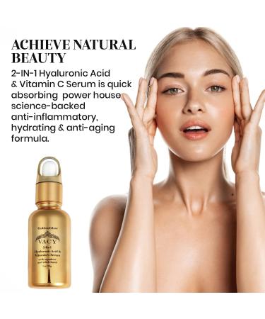 VACY 2-In-1 Hyaluronic Acid & Vitamin C Anti-Aging Face Serum - Smooth Wrinkles & Fine Lines (1.2 Fl Oz Pack of 10) - International Shipping Available - Buy Online on GoSupps.com