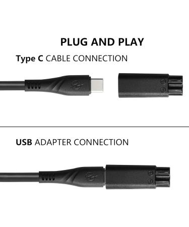 Sinloon 65W Razor Charger Set - USB-C Cable with 6 Conversion Plugs for Hair Clippers & Air Purifiers | International Shipping Available - Buy Online on GoSupps.com