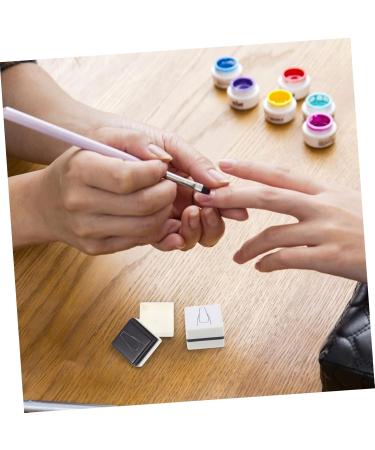 Healeved Nail Practice Stamp Stamping Manicure Tool Manicure Stamper Manicure Accessory Nail Art Practice Tool Painting Practicing Stamper Nail Art Salon Practice Supply White Mold Plastic 3.6x3.6cm White - Buy Online on GoSupps.com