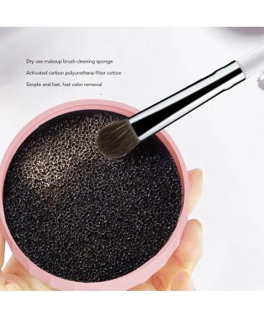 Makeup Brush Cleaning Box Portable Cosmetic Brush Cleaner Tool Color Removal Sponge Pink for Wet Dry Use - Buy Online on GoSupps.com